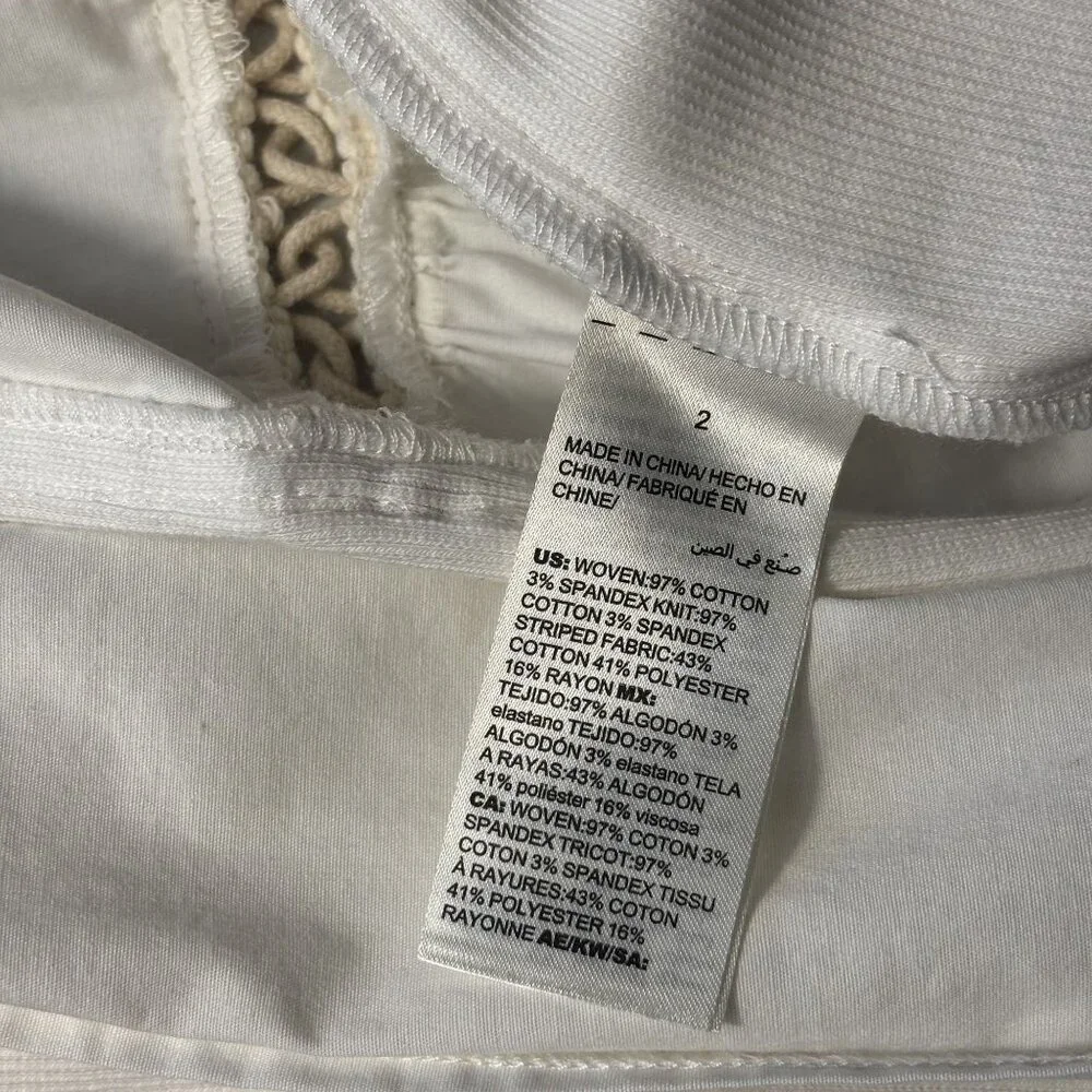 Chicos Zenergy White Zip-Up Jacket With Crochet Trim Chicos Size 2 - Picture 11 of 14